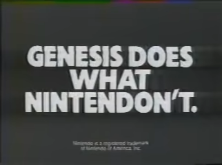 Anúncio original Genesis Does What Nintendon't, símbolo da guerra das consolas entre Sega e Nintendo