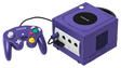 Consola Nintendo GameCube roxa com comando, a celebrar 25 anos em 2026