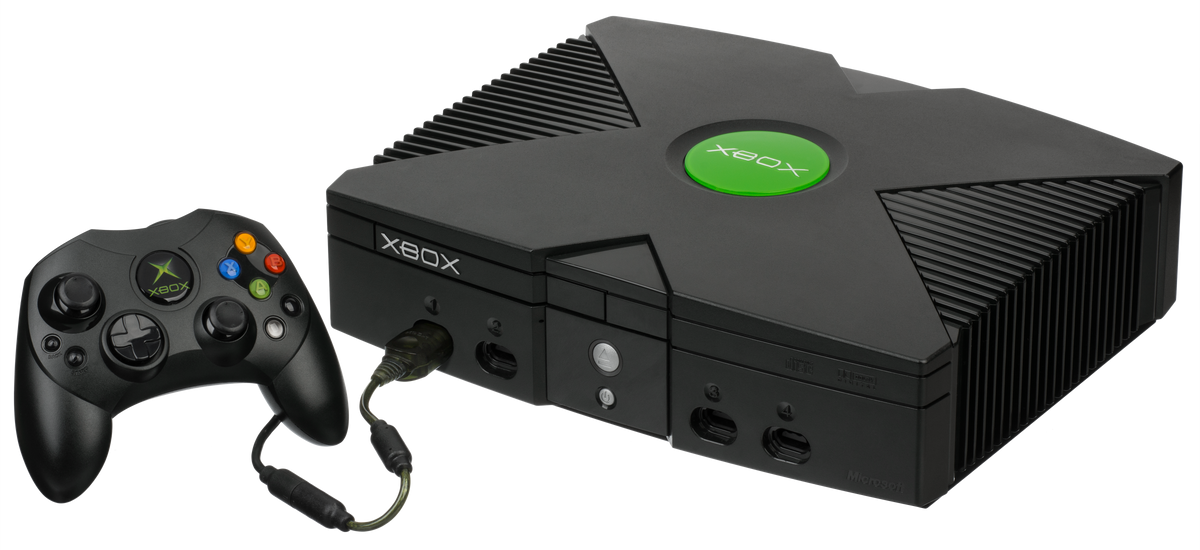 Consola Xbox original de 2001 com o comando Duke, que inspira o novo comando X25 dos 25 anos da Xbox