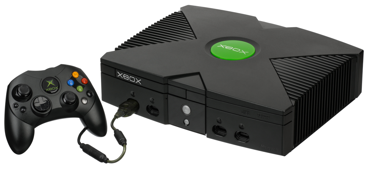 Consola Xbox original de 2001 com o comando Duke, que inspira o novo comando X25 dos 25 anos da Xbox