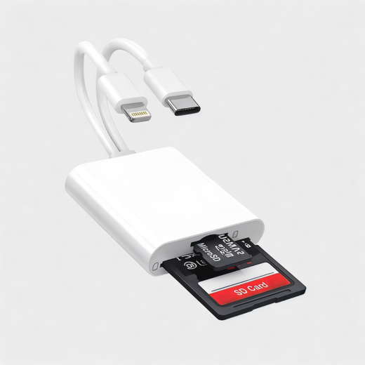 Leitor de cartões Lightning e USB-C