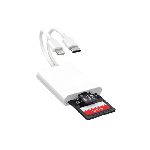 Leitor de cartões Lightning e USB-C