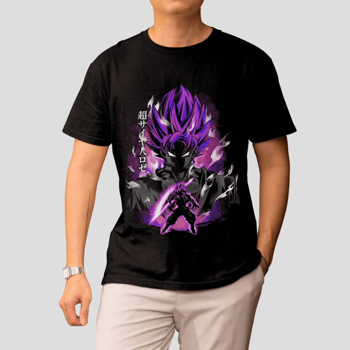 T-shirt Dragon Ball "Shadow Warriors" - Goku Black Super Saiyan Rosé - Capsule.pt