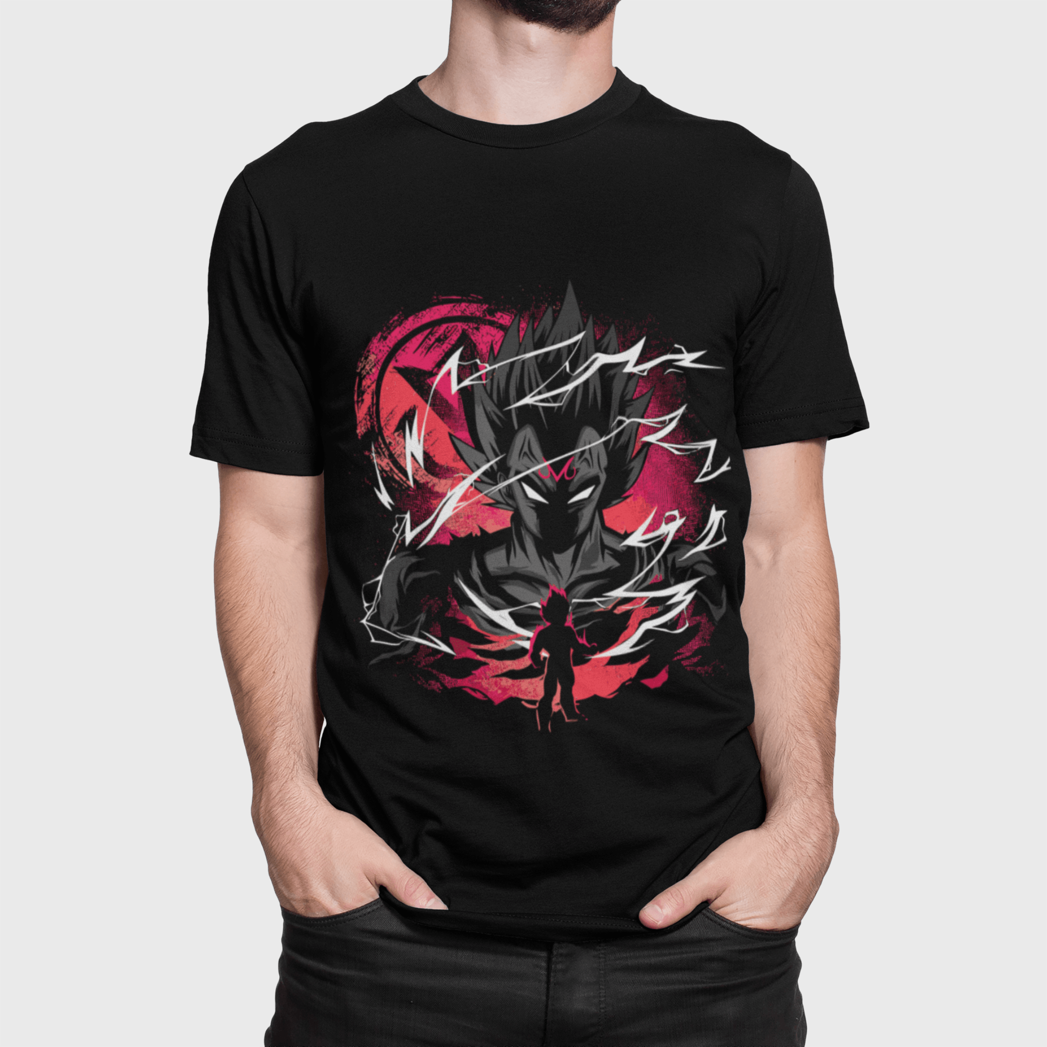 T-shirt Dragon Ball "Shadow Warriors" - Majin Vegeta - Capsule.pt