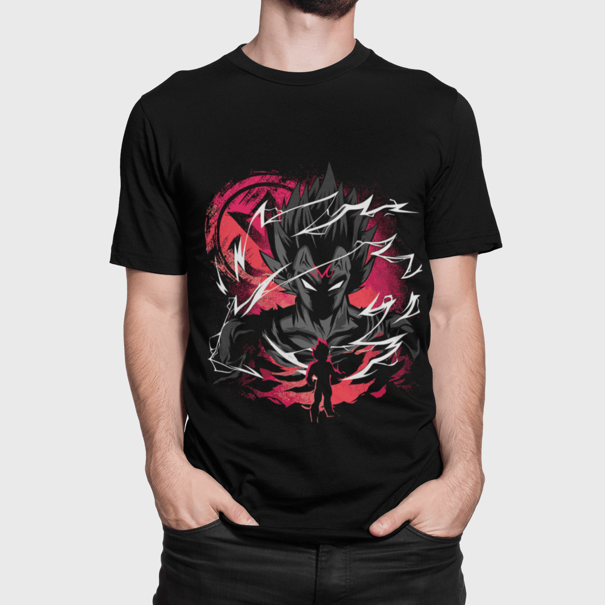T-shirt Dragon Ball "Shadow Warriors" - Majin Vegeta - Capsule.pt