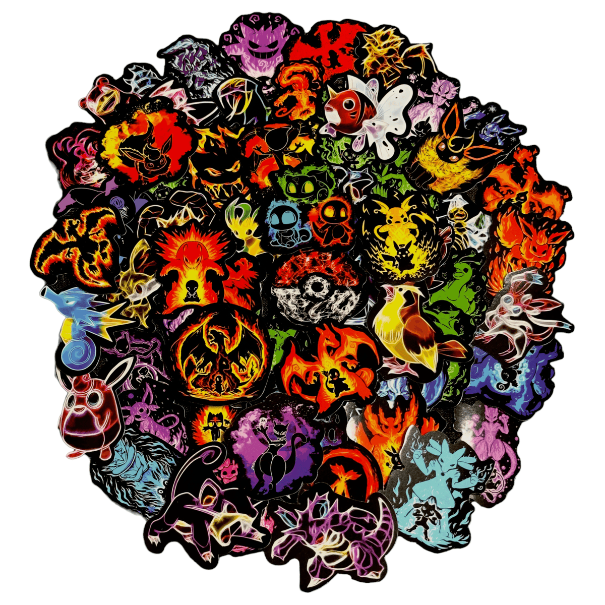 Conjunto 60 Stickers Neon Pokémon - Capsule.pt